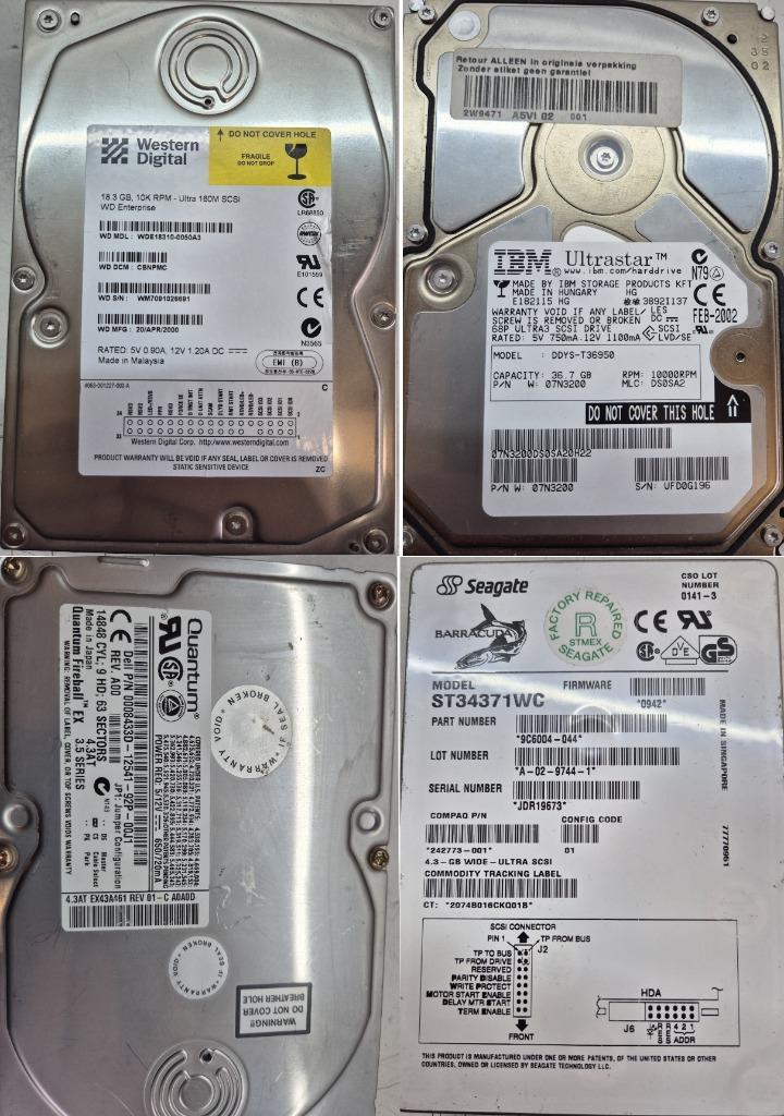 retro SCSI en IDE/ATA HDD's 3.5 inch, Computers en Software, Harde schijven, Gebruikt, Desktop, Intern, Overige aansluitingen