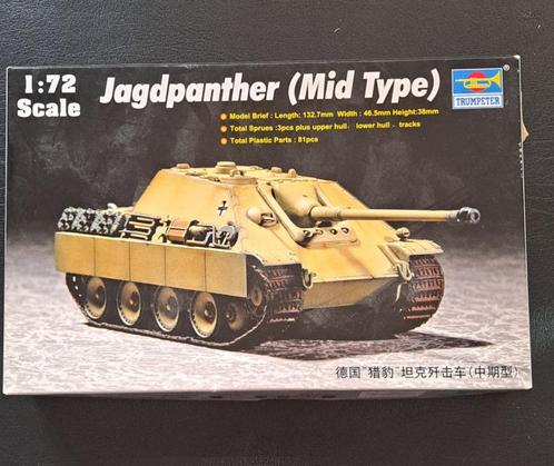 Jagdpanther Trumpeter 1:72, Hobby en Vrije tijd, Modelbouw | Auto's en Voertuigen, Nieuw, Tank, 1:50 of kleiner, Overige merken