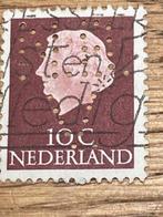 4 stuks nederlandse zegels met een firma perforatie, Ophalen of Verzenden, Na 1940, Gestempeld