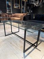 Luxe salontafel doorzichtig met zwarte pootjes, 100 tot 150 cm, Nieuw, Minder dan 50 cm, Rechthoekig