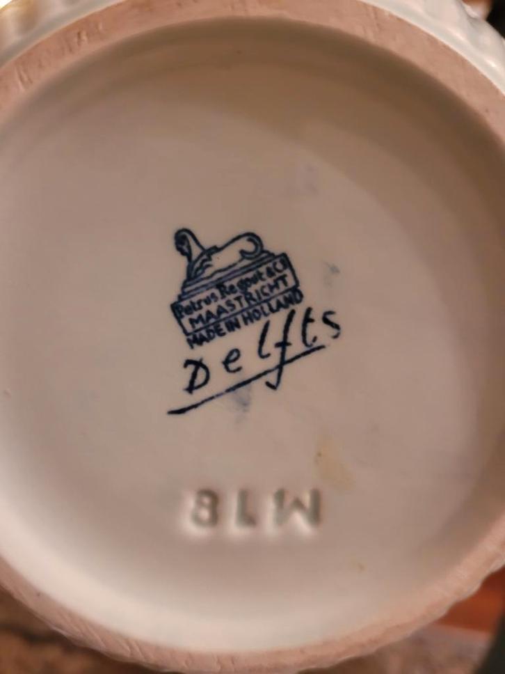 5 Delfts Blauwe Bloempotten Petrus Regout, Antiek en Kunst, Antiek | Keramiek en Aardewerk, Ophalen