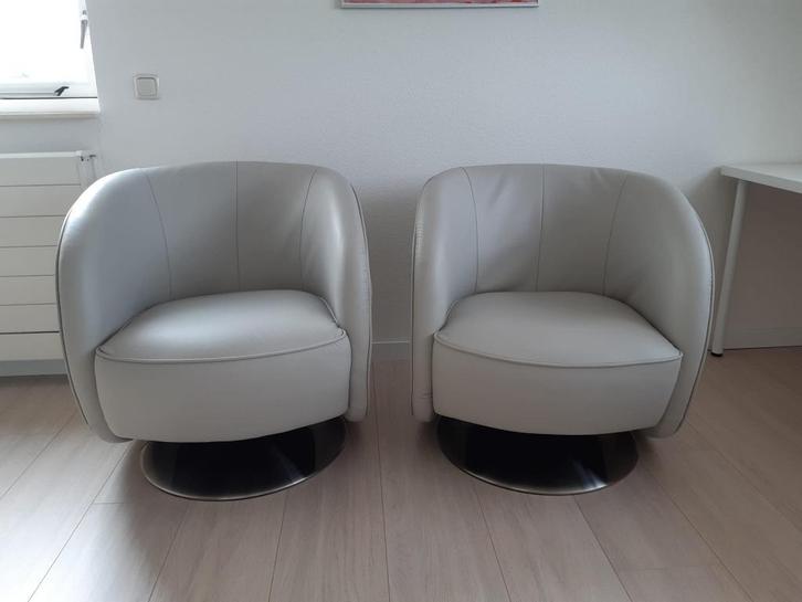 2 heerlijke ergeonomiche draai-fauteuils, Huis en Inrichting, Stoelen, Zo goed als nieuw, Twee, Metaal, Overige kleuren, Ophalen