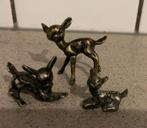 Superleuke set beeldje Bambi metaal retro vintage, Verzamelen, Ophalen of Verzenden, Zo goed als nieuw, Dier