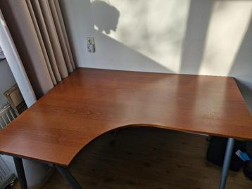 Houten hoek bureau Ikea galant 160 x 80 de hoek is 120 diep - afbeelding 2