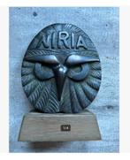 Zwaar bronzen beeld NIRIA op houten voet Zuid Amerikaans, Antiek en Kunst, Curiosa en Brocante, Ophalen of Verzenden