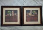 Decoratieve schilderijen met glasplaat (set twee stuks), Ophalen, 50 tot 75 cm, Zo goed als nieuw, Schilderij