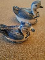 Twee antieke aardewerk patépotjes in de vorm van eend, Ophalen of Verzenden