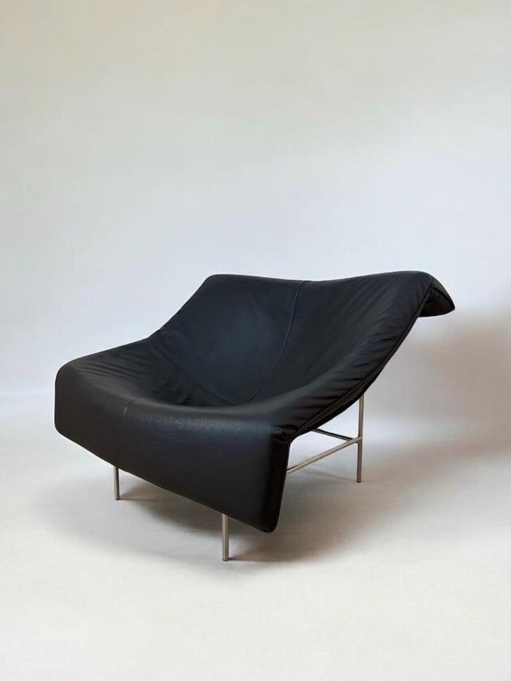 Vintage Butterfly stoel RVS leer Gerard van den Berg Montis, Huis en Inrichting, Fauteuils, Zo goed als nieuw, Leer, Metaal, 100 tot 125 cm