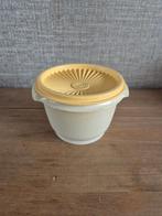 Tupperware trommel met sterdeksel/zonnedeksel Crème-Geel, Ophalen of Verzenden, Zo goed als nieuw, Crème, Bus of Trommel