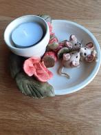 Schattige kaarsenhouder met muisjes, Antiek en Kunst, Ophalen of Verzenden