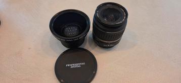 Canon 18-55 met HD 0.45X wide angle lens with macro beschikbaar voor biedingen