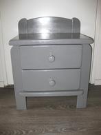 kastje met 2 lades grijs geverfd, Ophalen, Gebruikt, Eikenhout, 50 tot 100 cm