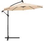 Parasol | LED | Ecru | Ø300 cm, Ophalen, Zo goed als nieuw, Overige typen, Kantelbaar