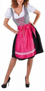 Mooie roze/wit/zwarte TIROLER/DIRNDL/ALPENMEISJE jurk, Carnaval, Kleding, Gedragen, Ophalen