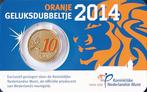 Nederland Oranje geluksdubbeltje 2014 WA in coincard, Postzegels en Munten, Munten | Nederland, Ophalen of Verzenden, Koningin Beatrix