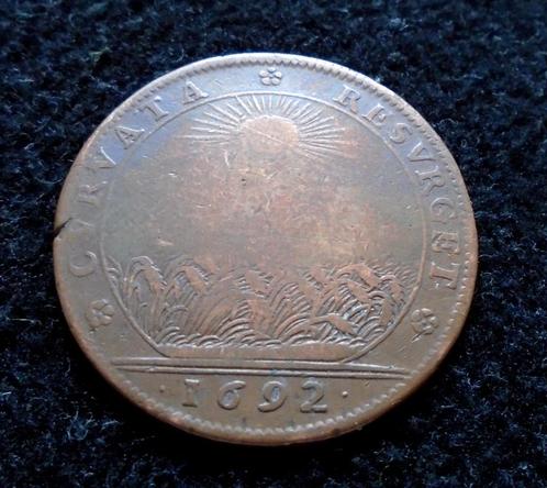 penning Frankrijk 1692 Bourgondie Guerre de la Ligue, Postzegels en Munten, Penningen en Medailles, Overige materialen, Buitenland