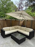 Lovely Outdoor Furniture Set (Sofa/Table/Umbrella/Covers), Wicker, 6 zitplaatsen, Gebruikt, Loungeset