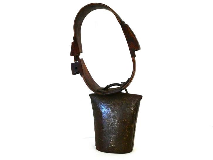 Grote koebel  originele houten band en klepel volle klank, Antiek en Kunst, Curiosa en Brocante, Ophalen of Verzenden