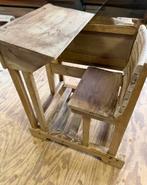 Houten school bureau / school bankje, Ophalen, Zo goed als nieuw