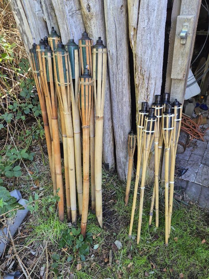 Set van 20 tuinfakkels, gebruikt voor bruiloft – incl. lont, Tuin en Terras, Fakkels, Zo goed als nieuw, Ophalen
