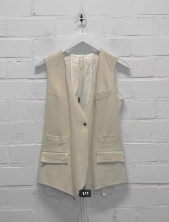 Isaac Sellam - Mooi leren gilet maat 38 & 40 - Nieuw €695, Kleding | Dames, Jasjes, Kostuums en Pakken, Nieuw, Maat 38/40 (M)