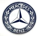 Mercedes Benz logo rond relief reclamebord van metaal deco, Verzamelen, Ophalen of Verzenden, Nieuw, Auto's