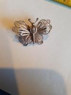 zilveren vintage filligraan broche vlinder, Ophalen, Zilver