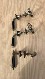 3x ANTIEK T - model Deurklinken 19e Eeuw-1900 Hout / Messing, Ophalen of Verzenden, Koper of Messing, Klink of Kruk