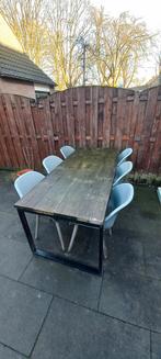 Tuintafel met stoelen, Tuin en Terras, Tuintafels, Ophalen, Gebruikt, Rechthoekig, Hout