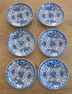 Petit four bordjes (complete set) Arita blauw, draken, Ophalen of Verzenden