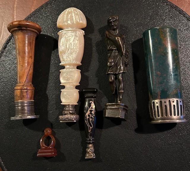 Collectie 6 Cachet Zegelstempel Signet 18-19e eeuw, Antiek en Kunst, Antiek | Goud en Zilver, Zilver, Ophalen of Verzenden