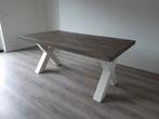 Stevige eettafel met X-poten 180x100 cm, Ophalen, 50 tot 100 cm, Zo goed als nieuw, Vijf personen of meer