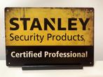 Stanley Security Products metalen reclamebord (Old Look), Verzamelen, Merken en Reclamevoorwerpen, Reclamebord, Nieuw, Ophalen of Verzenden
