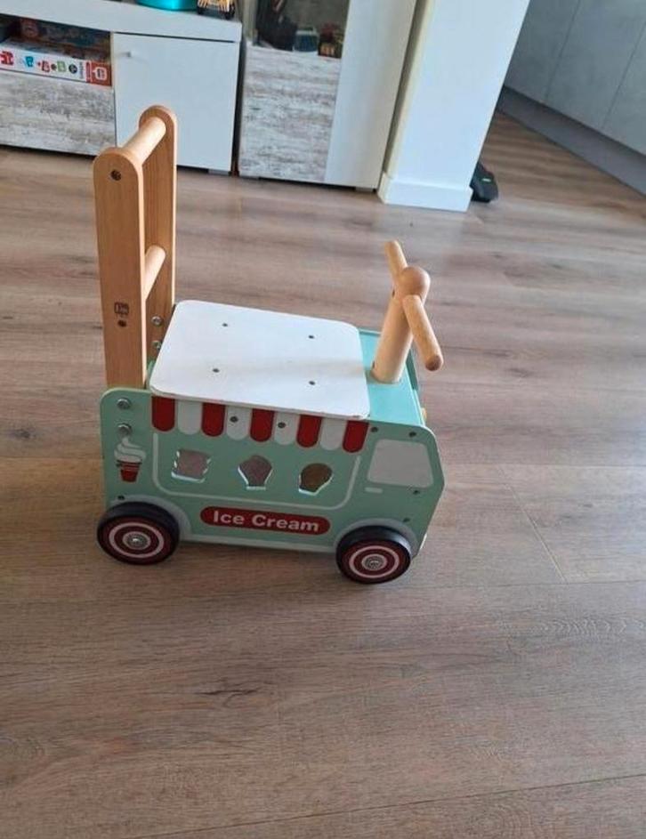 Houten IJskraam Loopwagen, Kinderen en Baby's, Speelgoed | Houten speelgoed, Gebruikt, Duw- of Trekspeelgoed, Ophalen