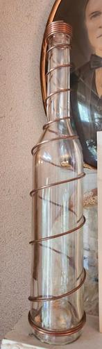Hoge Sierlijke Vintage Glazen Fles 37 cm, Ophalen of Verzenden, Overige kleuren, Glas, Minder dan 50 cm