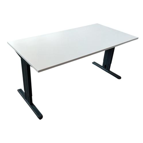 T-poot Bureau Lichtgrijs Antraciet B180xD80, Huis en Inrichting, Bureaus, Gebruikt, Bureau, In hoogte verstelbaar, Ophalen of Verzenden