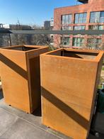 2 Cortenstalen plantenbakken, Tuin en Terras, Bloembakken en Plantenbakken, Ophalen, Nieuw, Metaal