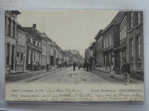STEENBERGEN   Groote Kerkstraat, Verzamelen, Ansichtkaarten | Nederland, Gelopen, Noord-Brabant, Voor 1920, Verzenden