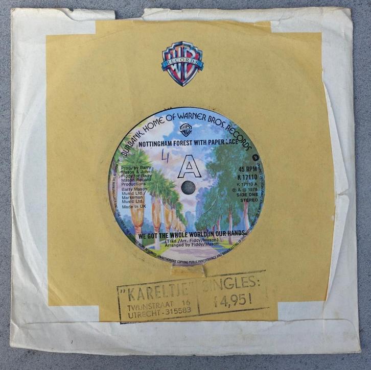 notingham forest with paper lace - we got the whole world .., Cd's en Dvd's, Vinyl Singles, Gebruikt, Single, 7 inch, Ophalen of Verzenden
