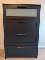 Zwarte ladekast met vier lades 78x123,5x41 cm, Huis en Inrichting, Kasten | Kledingkasten, Ophalen, Gebruikt, 25 tot 50 cm, 50 tot 100 cm