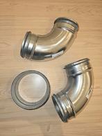 Bochten 100mm & Koppelstuk 125mm, Bochten, Gebruikt, Ophalen of Verzenden, Zink