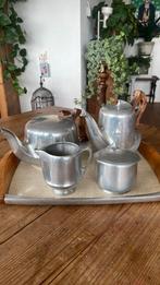 Vintage Tinnen Theeservies op Dienblad, Antiek en Kunst, Antiek | Tin, Ophalen of Verzenden