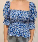Peplum topje kleur blauw wit, maat m, merk light in the box, Maat 38/40 (M), Blauw, Ophalen of Verzenden, Zo goed als nieuw
