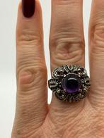 A318 Prachtige zilveren ring amethist maat 18,5, Sieraden, Tassen en Uiterlijk, Antieke sieraden, Ophalen of Verzenden, Zilver