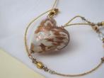 Kettinghanger murano glas hart / ketting, Zo goed als nieuw, Hart, Goud, Glas of Kristal