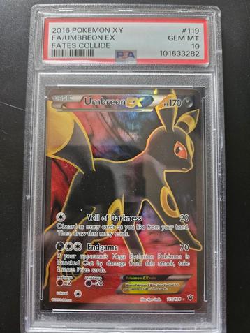 Umbreon EX Fates Collide Full art #119 PSA 10 beschikbaar voor biedingen