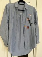 Zara blauw/witte katoenen blouse maat XS, Kleding | Dames, Blouses en Tunieken, Blauw, Zara, Ophalen of Verzenden, Zo goed als nieuw