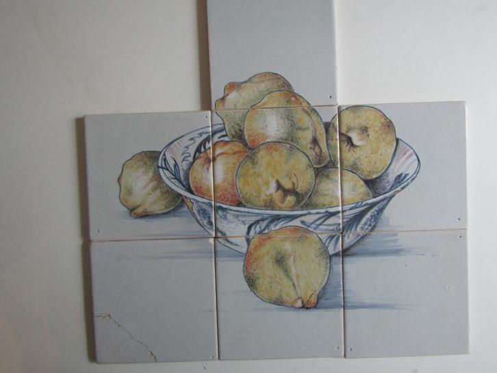 een mooi replika tegeltableau op witjes., Antiek en Kunst, Antiek | Wandborden en Tegels, Ophalen of Verzenden