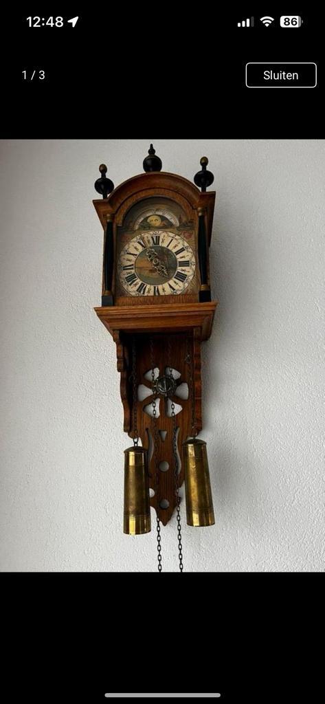Schipper Warmink Friese staartklok, vintage, brocante, Antiek en Kunst, Antiek | Klokken, Ophalen