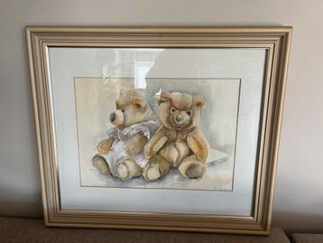 Aquarel schilderij beren bv voor kinderkamer beschikbaar voor biedingen